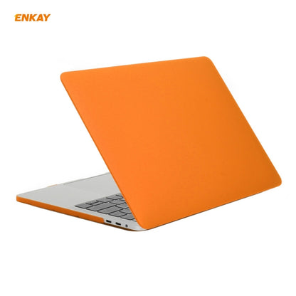 ENKAY 3 in 1 Matte Laptop Protective Case + US Version TPU Keyboard Film + Anti-dust Plugs Set for MacBook Pro 16 inch A2141 (with Touch Bar)(Orange) - MacBook Pro Cases by ENKAY | Online Shopping UK | buy2fix