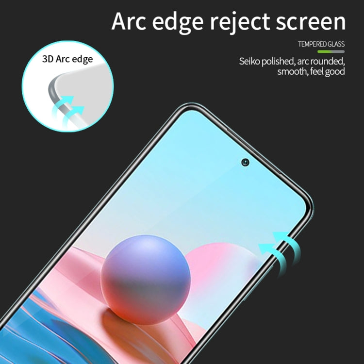 For Xiaomi Redmi Note10 MOFI 9H 3D Explosion-proof Curved Screen Tempered Glass Film(Black) -  by MOFI | Online Shopping UK | buy2fix
