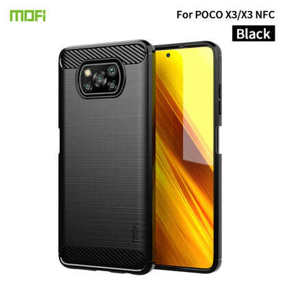 For Xiaomi POCO X3 / X3 NFC MOFI Gentleness Series Brushed Texture Carbon Fiber Soft TPU Case(Black) - Xiaomi Cases by MOFI | Online Shopping UK | buy2fix