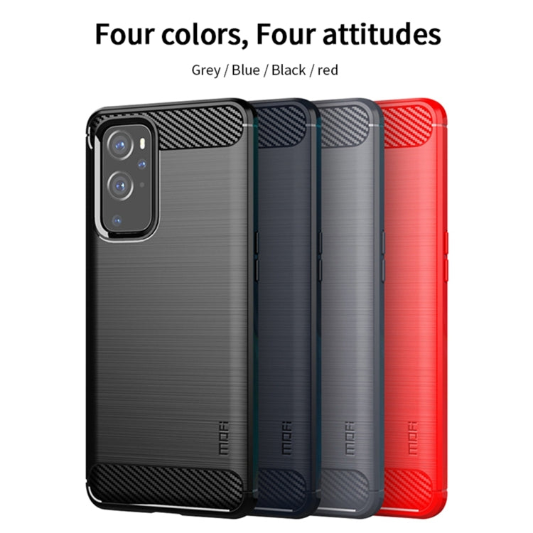 For OnePlus 9 Pro MOFI Gentleness Series Brushed Texture Carbon Fiber Soft TPU Case(Grey) - OnePlus Cases by MOFI | Online Shopping UK | buy2fix