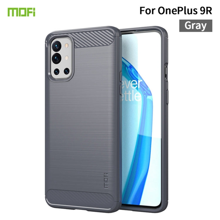 For OnePlus 9R MOFI Gentleness Series Brushed Texture Carbon Fiber Soft TPU Case(Gray) - OnePlus Cases by MOFI | Online Shopping UK | buy2fix