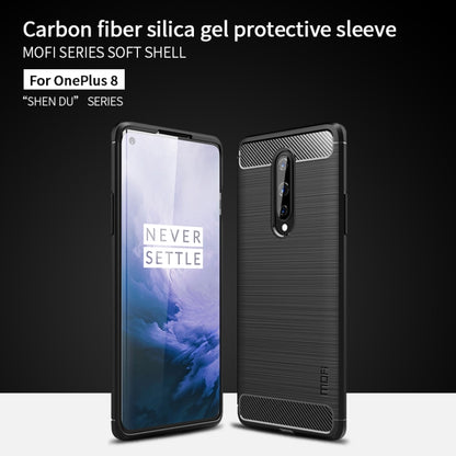 For OnePlus 8 MOFI Gentleness Series Brushed Texture Carbon Fiber Soft TPU Case(Blue) - OnePlus Cases by MOFI | Online Shopping UK | buy2fix