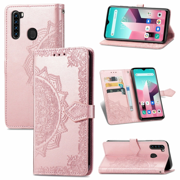 For Blackview A80 Pro Mandala Flower Embossed Horizontal Flip Leather Case with Holder & Three Card Slots & Wallet & Lanyard(Rose Gold) - More Brand by buy2fix | Online Shopping UK | buy2fix