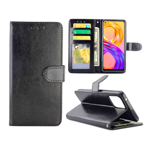 For OPPO Realme 8 / 8 Pro Crazy Horse Texture Leather Horizontal Flip Protective Case with Holder & Card Slots & Wallet & Photo Frame(Black) - Realme Cases by buy2fix | Online Shopping UK | buy2fix