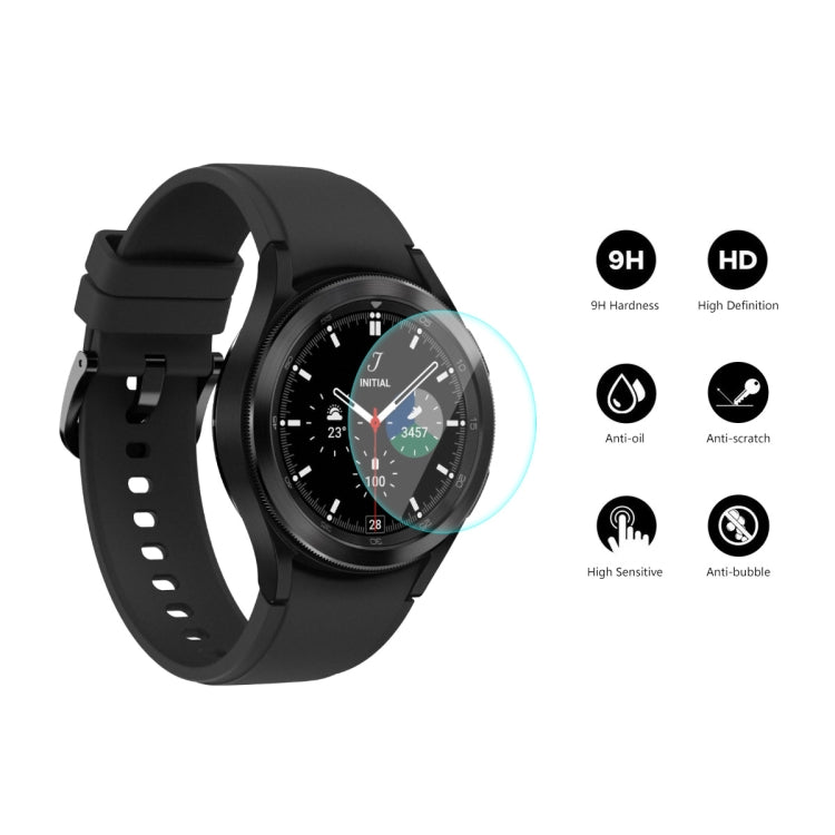 2 PCS For Samsung Galaxy Watch4 Classic 42mm ENKAY Hat-Prince 0.2mm 9H 2.15D Curved Edge Tempered Glass Screen Protector Watch Film - Screen Protector by ENKAY | Online Shopping UK | buy2fix