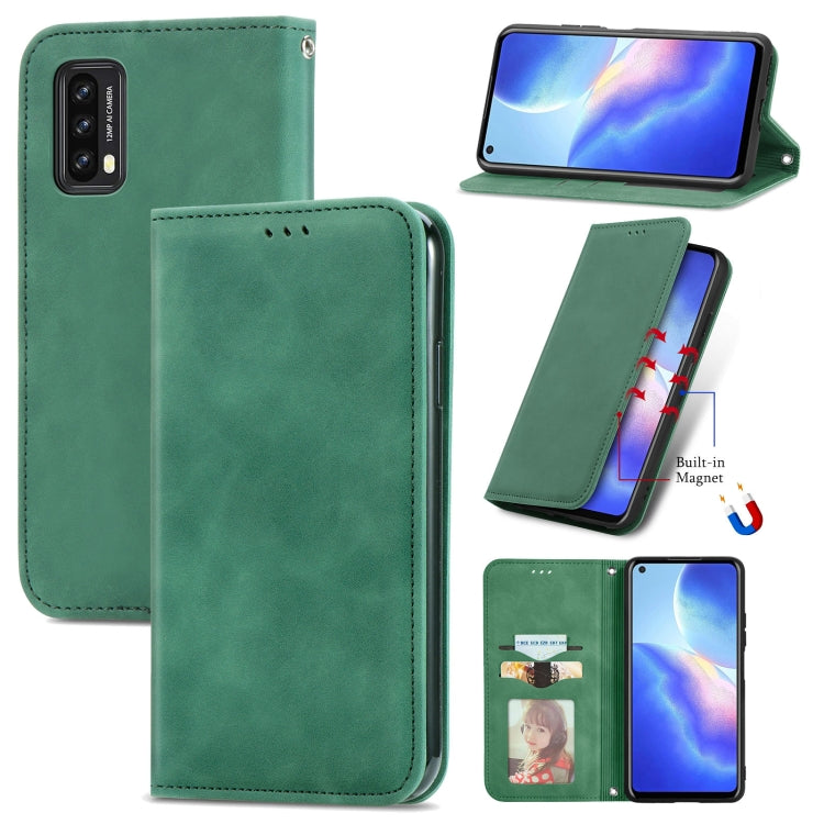 For Blackview A90 Retro Skin Feel Business Magnetic Horizontal Flip Leather Case with Holder & Card Slots & Wallet & Photo Frame(Green) - More Brand by buy2fix | Online Shopping UK | buy2fix