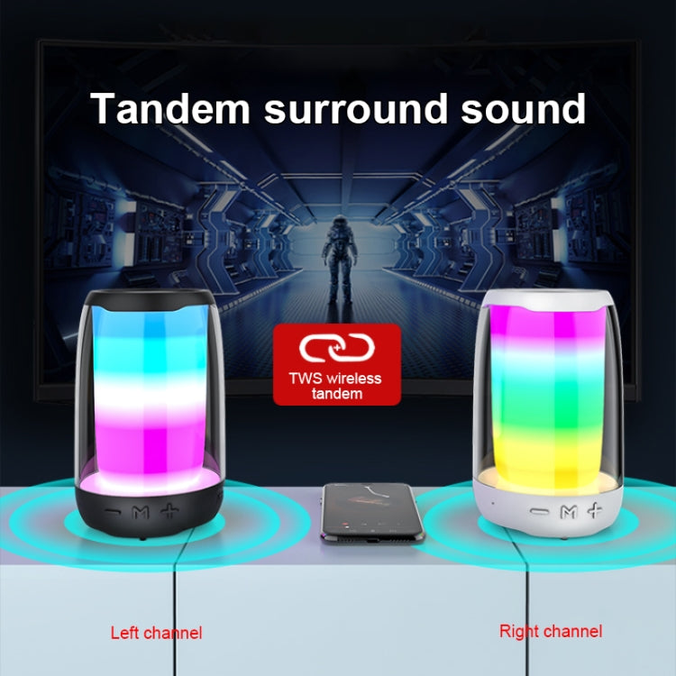 P4 LED Portable Bluetooth Wireless Bass Waterproof Outdoor Speaker Support AUX / TF Card / USB(Black) - Desktop Speaker by buy2fix | Online Shopping UK | buy2fix