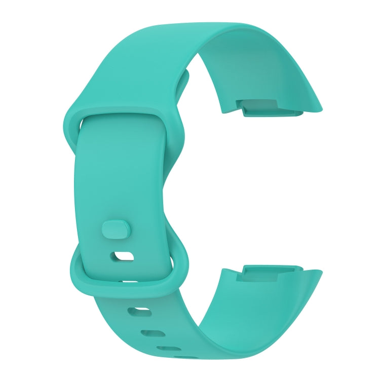 For Fitbit Charge 5 Monochromatic Silicone Watch Band, Size：Large Size(Light green) - Watch Bands by buy2fix | Online Shopping UK | buy2fix