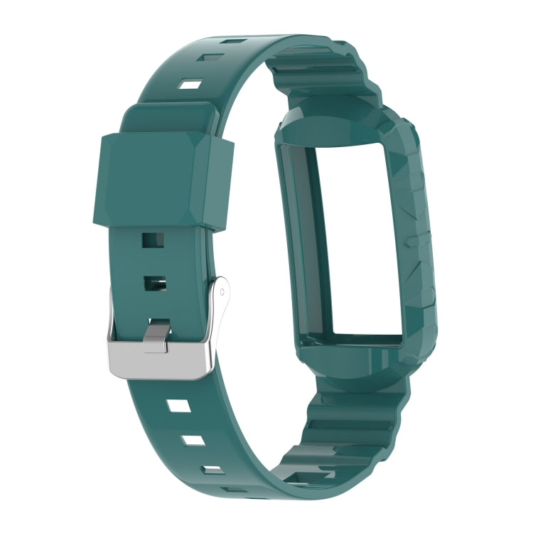 For Fitbit Charge 4 SE Silicone One Body Armor Watch Band(Green Pine Needles) - Watch Bands by buy2fix | Online Shopping UK | buy2fix