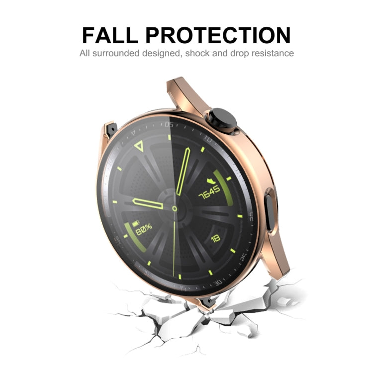 For Huawei Watch GT 3 42mm ENKAY PC Frame + Tempered Glass Protector Composite Case(Rose Gold) - Watch Cases by ENKAY | Online Shopping UK | buy2fix