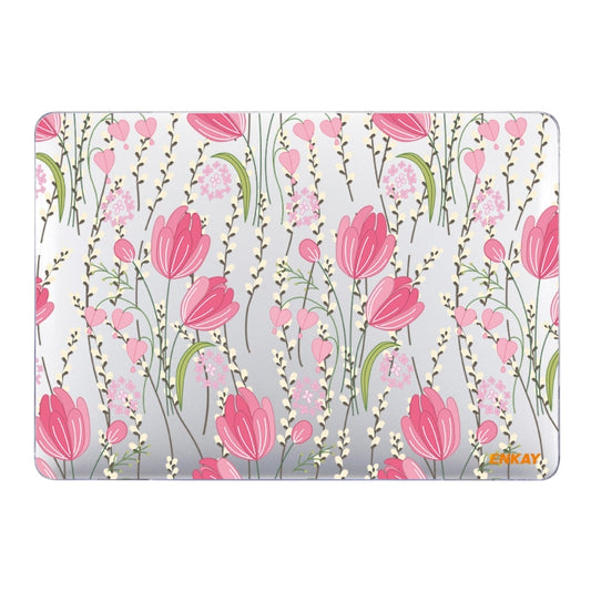 ENKAY Flower Series Pattern Laotop Protective Crystal Case for MacBook Pro 16 inch A2141(Tulips) - MacBook Pro Cases by ENKAY | Online Shopping UK | buy2fix