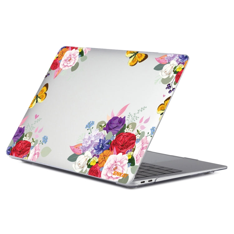 ENKAY Flower Series Pattern Laotop Protective Crystal Case For MacBook Pro 16.2 inch A2485 2021/A2880 2023(Rose) - MacBook Pro Cases by ENKAY | Online Shopping UK | buy2fix