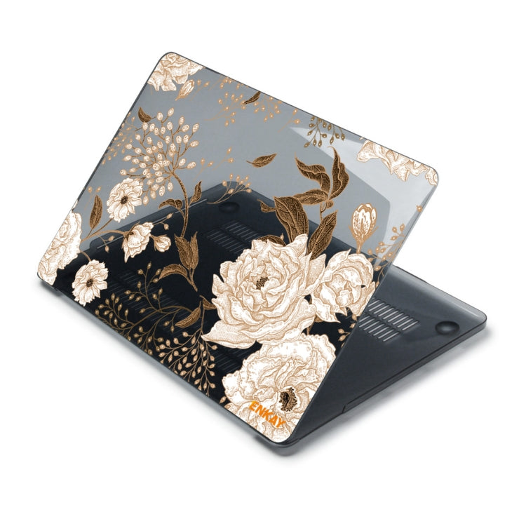 ENKAY Vintage Pattern Series Laotop Protective Crystal Case For MacBook Pro 16 inch A2141(Golden Peony) - MacBook Pro Cases by ENKAY | Online Shopping UK | buy2fix