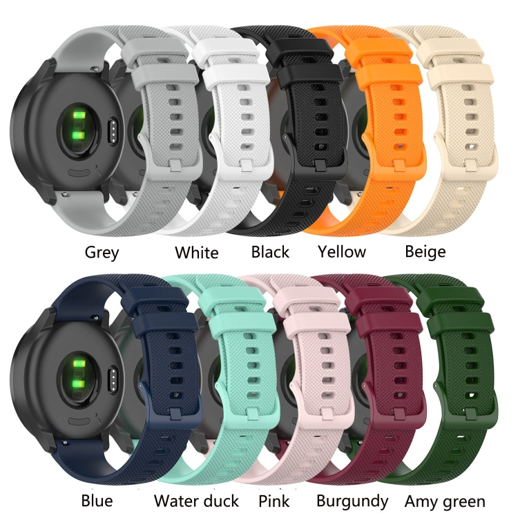 For Amazfit GTS 3 Checkered Silicone Watch Band(White) - Watch Bands by buy2fix | Online Shopping UK | buy2fix