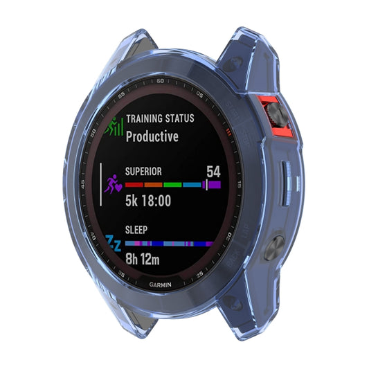 For Garmin Fenix 7 Shockproof TPU Soft Protective Case(Blue) - Watch Cases by buy2fix | Online Shopping UK | buy2fix