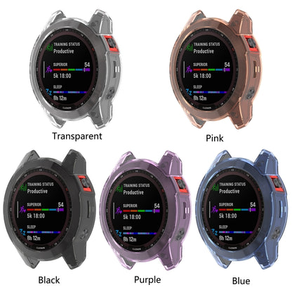 For Garmin Fenix 7 Shockproof TPU Soft Protective Case(Pink) - Watch Cases by buy2fix | Online Shopping UK | buy2fix