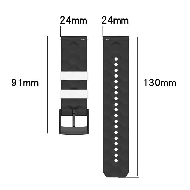 For Suunto 9 Baro 24mm Mixed-Color Silicone Watch Band(Black+White) -  by buy2fix | Online Shopping UK | buy2fix