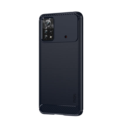 For Xiaomi Poco X4 Pro 5G MOFI Gentleness Brushed Carbon Fiber Soft TPU Case(Blue) - Xiaomi Cases by MOFI | Online Shopping UK | buy2fix