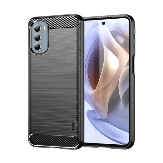 For Motorola Moto G31/G41 MOFI Gentleness Series Brushed Texture Carbon Fiber TPU Phone Case(Black) - Motorola Cases by MOFI | Online Shopping UK | buy2fix