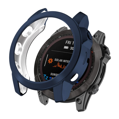 For Garmin Fenix 7X Shockproof TPU Watch Case(Dark Blue) - Watch Cases by buy2fix | Online Shopping UK | buy2fix