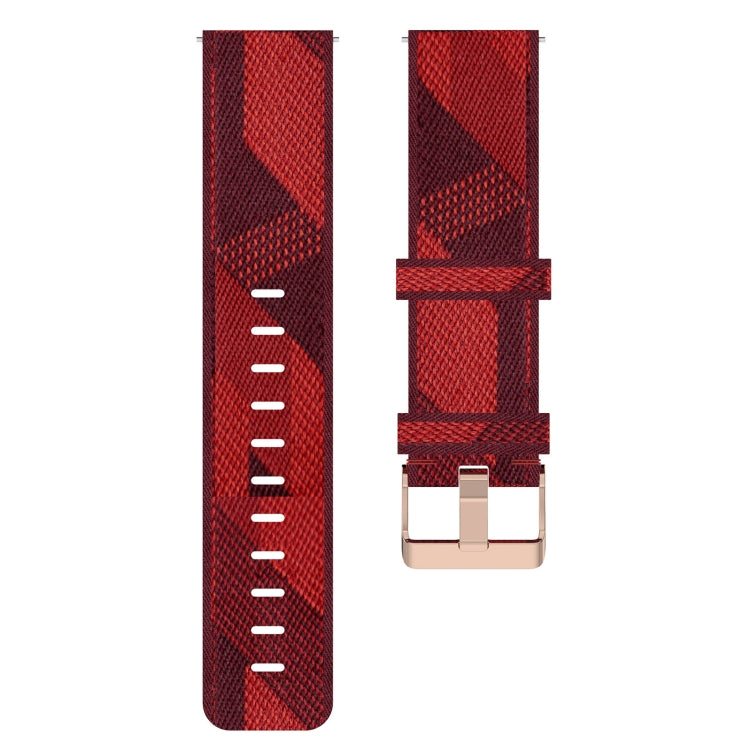 For Garmin Vivoactive 4S 18mm Nylon Woven Watch Band(Red) - Watch Bands by buy2fix | Online Shopping UK | buy2fix