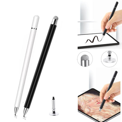 AT-30 2-in-1 Silicone Sucker + Conductive Cloth Head Handwriting Touch Screen Pen Mobile Phone Passive Capacitive Pen with 1 Pen Head(White) - Stylus Pen by buy2fix | Online Shopping UK | buy2fix