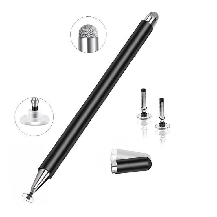 AT-30 2-in-1 Silicone Sucker + Conductive Cloth Head Handwriting Touch Screen Pen Mobile Phone Passive Capacitive Pen with 1 Pen Head(Black) - Stylus Pen by buy2fix | Online Shopping UK | buy2fix