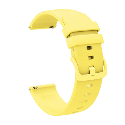 For Amazfit 3 22mm Solid Color Soft Silicone Watch Band(Yellow) - Watch Bands by buy2fix | Online Shopping UK | buy2fix