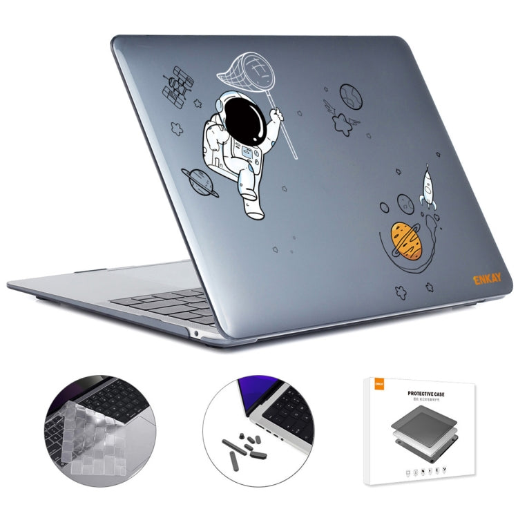 For MacBook Pro 14.2 A2442/A2779 2023 ENKAY Hat-Prince 3 in 1 Spaceman Pattern Laotop Protective Crystal Case with TPU Keyboard Film / Anti-dust Plugs, Version:EU(Spaceman No.2) - MacBook Pro Cases by ENKAY | Online Shopping UK | buy2fix