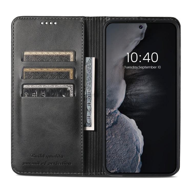 For Samsung Galaxy S24 5G Suteni Calf Texture Horizontal Flip Leather Phone Case(Black) - Galaxy S24 5G Cases by Suteni | Online Shopping UK | buy2fix