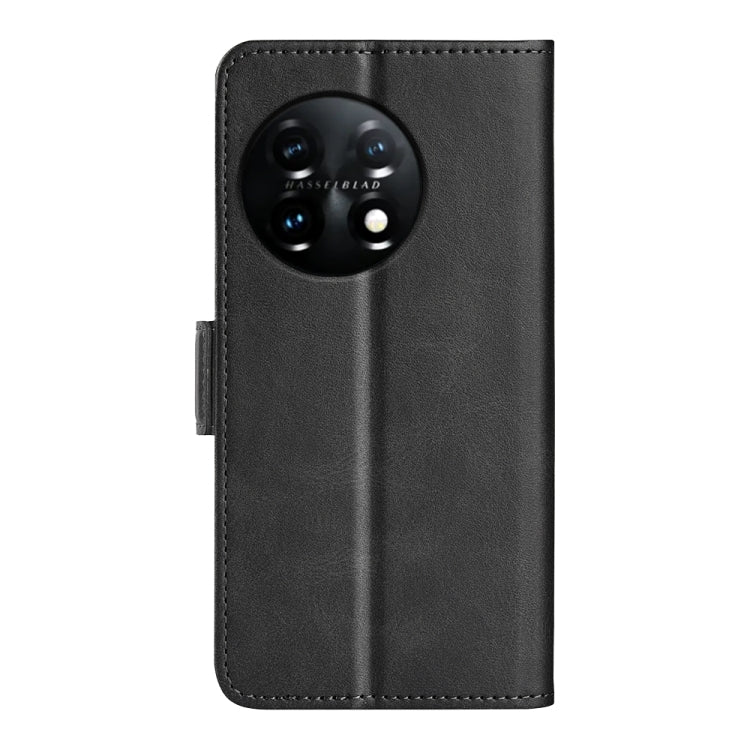 For OnePlus 11 Dual-side Magnetic Buckle Leather Phone Case(Black) - OnePlus Cases by buy2fix | Online Shopping UK | buy2fix