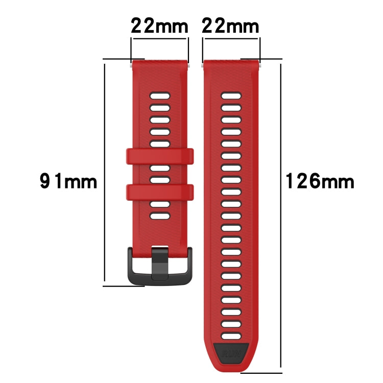 For Honor Watch GS 3i 22mm Sports Two-Color Silicone Watch Band(Red+Black) - Watch Bands by buy2fix | Online Shopping UK | buy2fix