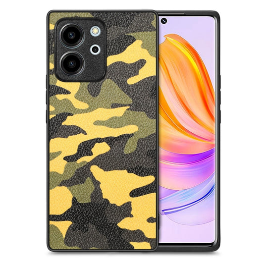 For Honor 80 SE Camouflage Leather Back Cover Phone Case(Yellow) - Honor Cases by buy2fix | Online Shopping UK | buy2fix