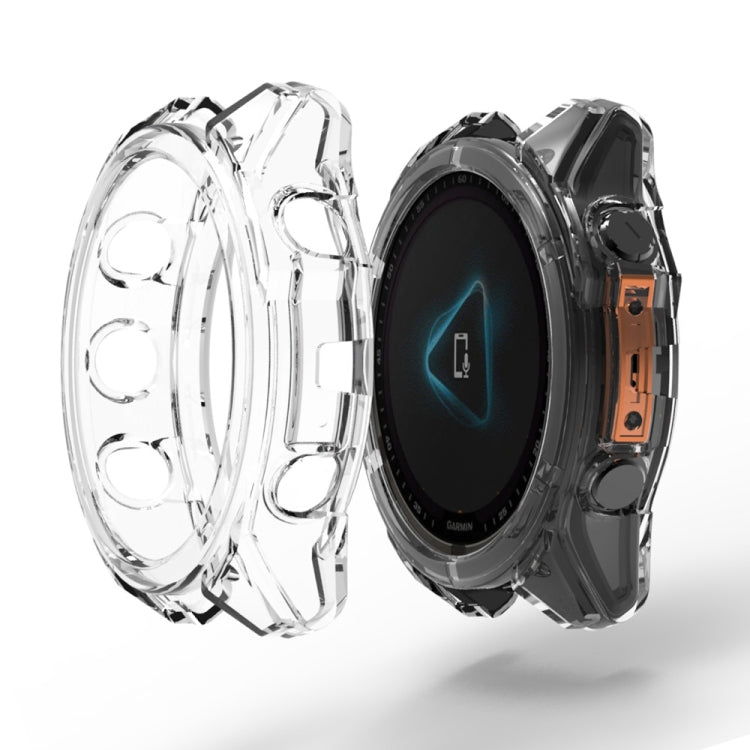 For Garmin Fenix 8 AMOLED / MIP 51mm ENKAY Hat-Prince Transparent TPU Frame Drop Protection Case(Transparent) - Watch Cases by ENKAY | Online Shopping UK | buy2fix