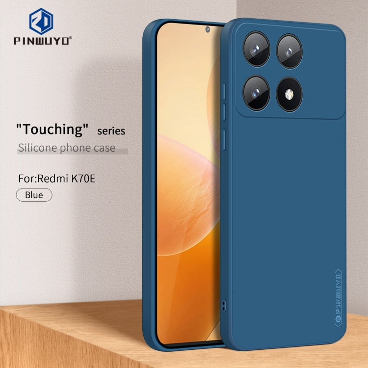 For Xiaomi Redmi K70E PINWUYO Sense Series Liquid Silicone TPU Phone Case(Blue) - K70E Cases by PINWUYO | Online Shopping UK | buy2fix