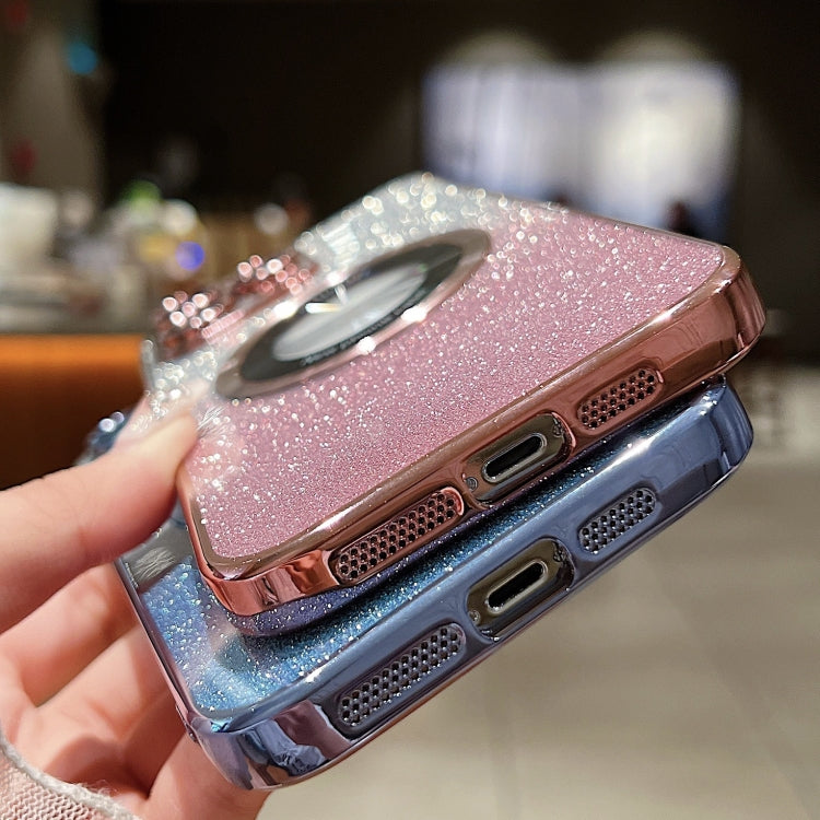 For iPhone 16 Pro Max Gradient Glitter Electroplating MagSafe TPU Phone Case(Purple) - iPhone 16 Pro Max Cases by buy2fix | Online Shopping UK | buy2fix