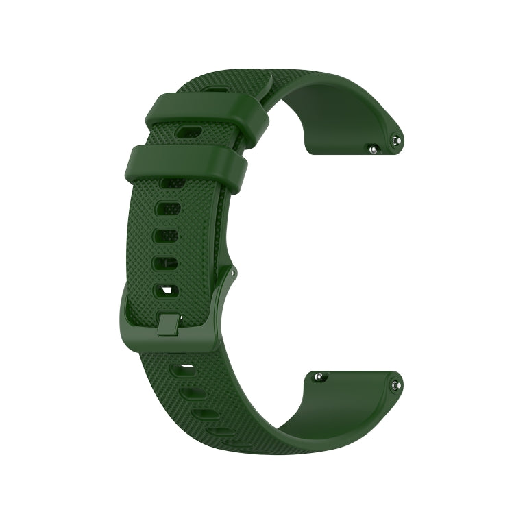 For Samsung Galaxy Watch 6 40mm 20mm Checkered Silicone Watch Band(Army Green) - Watch Bands by buy2fix | Online Shopping UK | buy2fix