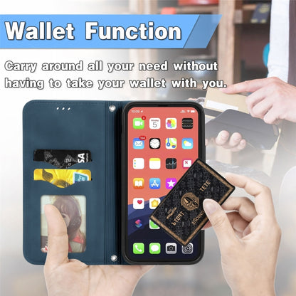 For iPhone 16 Plus Retro Skin Feel Magnetic Flip Leather Phone Case(Blue) - iPhone 16 Plus Cases by buy2fix | Online Shopping UK | buy2fix