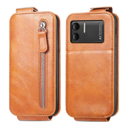 For DOOGEE X98 Pro / X98 Zipper Wallet Vertical Flip Leather Phone Case(Brown) - Doogee Cases by buy2fix | Online Shopping UK | buy2fix