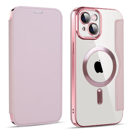 For iPhone 15 Plus MagSafe Magnetic RFID Anti-theft Leather Phone Case(Pink) - iPhone 15 Plus Cases by buy2fix | Online Shopping UK | buy2fix