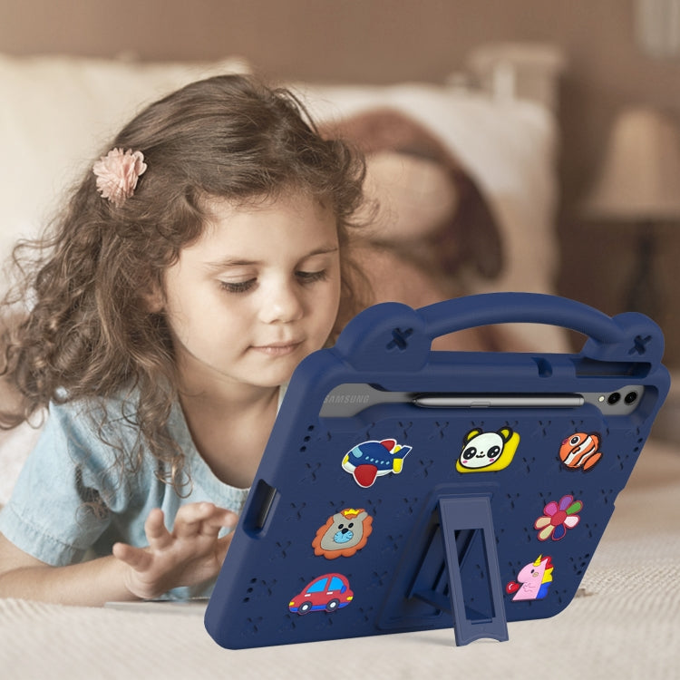 For Samsung Galaxy Tab S8+ 12.4 X800/X806 Handle Kickstand Children EVA Shockproof Tablet Case(Navy Blue) - Galaxy Tab S8+ Cases by buy2fix | Online Shopping UK | buy2fix