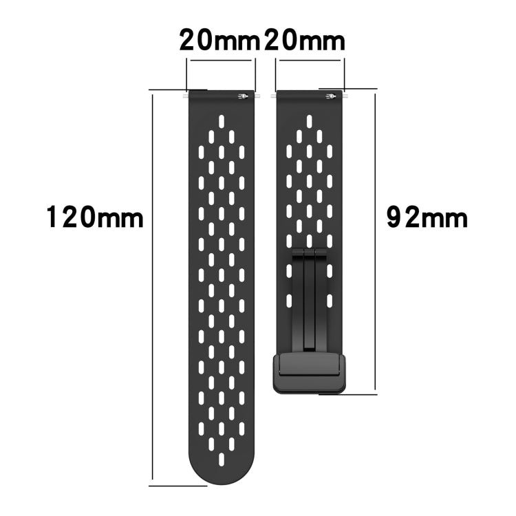 For Amazfit GTS 2 Mini 20mm Folding Magnetic Clasp Silicone Watch Band(Light Blue) - Watch Bands by buy2fix | Online Shopping UK | buy2fix