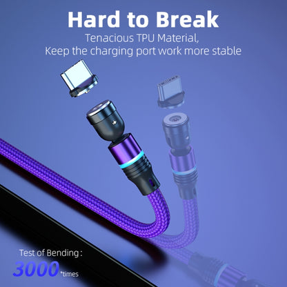 ENKAY 3 in 1 2.4A USB to Type-C / 8 Pin / Micro USB Magnetic 540 Degrees Rotating Charging Cable, Length:2m(Purplele) - Charging Cable & Head by ENKAY | Online Shopping UK | buy2fix