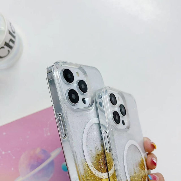 For iPhone 13 Pro MagSafe Gilding Hybrid Clear TPU Phone Case(White) - iPhone 13 Pro Cases by buy2fix | Online Shopping UK | buy2fix