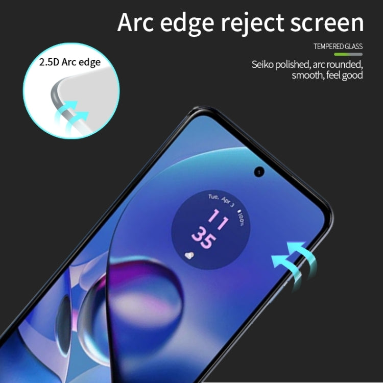 For Motorola Moto G64 MOFI 9H 2.5D Full Screen Tempered Glass Film(Black) - Motorola Tempered Glass by MOFI | Online Shopping UK | buy2fix