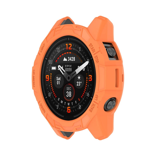 For Garmin Epix Pro 47mm / Fenix 7 / 7 Pro ENKAY Hat-Prince TPU Armor Designed Watch Protective Case(Orange) - Watch Cases by ENKAY | Online Shopping UK | buy2fix