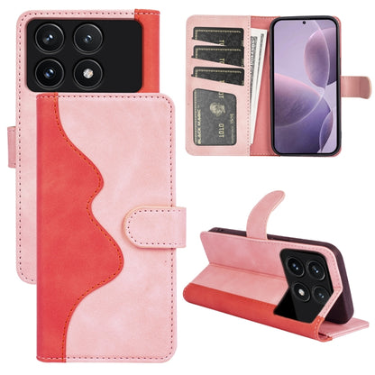 For Xiaomi Redmi K70 Stitching Horizontal Flip Leather Phone Case(Red) - K70 Cases by buy2fix | Online Shopping UK | buy2fix