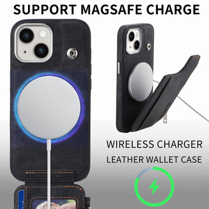 For iPhone 15 Magsafe Zipper RFID Wallet All-inclusive Shockrpoof Phone Case(Black) - iPhone 15 Cases by buy2fix | Online Shopping UK | buy2fix