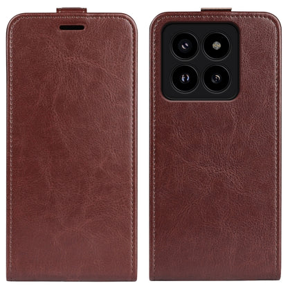 For Xiaomi 14 R64 Texture Single Vertical Flip Leather Phone Case(Brown) - 14 Cases by buy2fix | Online Shopping UK | buy2fix