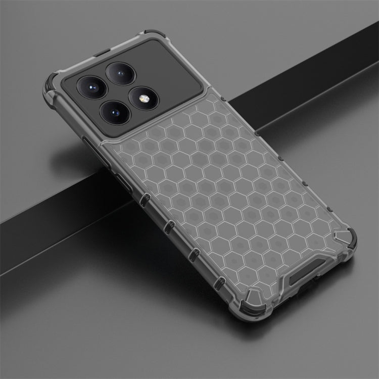 For Redmi K70E Shockproof Honeycomb Phone Case(Black) - K70E Cases by buy2fix | Online Shopping UK | buy2fix